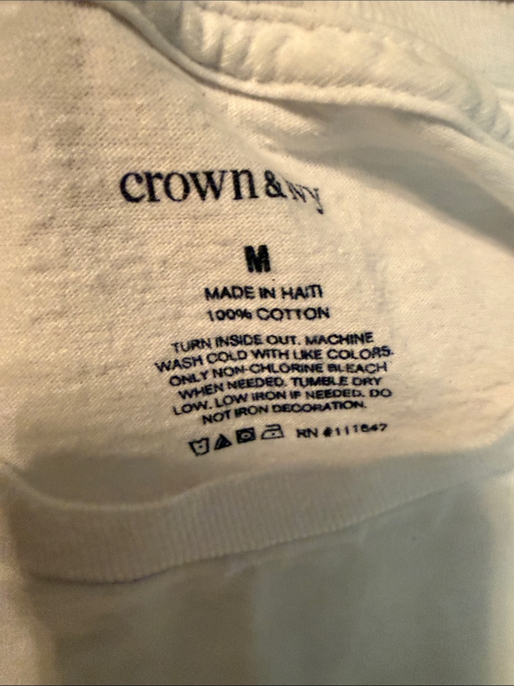 crown & ivy White Long Sleeve Tee with Navy Fish Logo - Picture 2 of 4